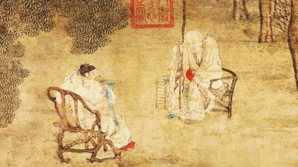 明崔子忠画苏轼留带图。(图片来源:公有领域)