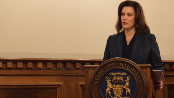密歇根州州长格蕾琴·惠特默(Gretchen Whitmer)。(图片来源:1st Lt. Andrew Layton, U.S. Air National Guard /Wikipedia/CC0)