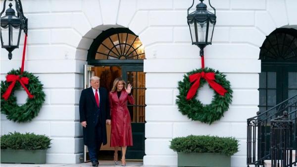 美国前总统川普与夫人梅拉尼娅。（图片来源：公有领域/Tia Dufour/ White House）