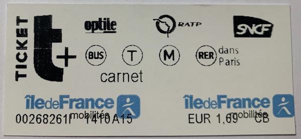  地铁10次套票（carnet de dix tickets）