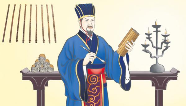 大图：从云梦秦简中，可见秦律范围遍及国家、社会和家庭各个领域，十分细密详备。（图：Winnie Wang/看中国）；左上：1975年出土于湖北省云梦县睡虎地秦墓，现藏南通中国审计博物馆。（图：猫猫的日记本/wiki/CC BY-SA 3.0）