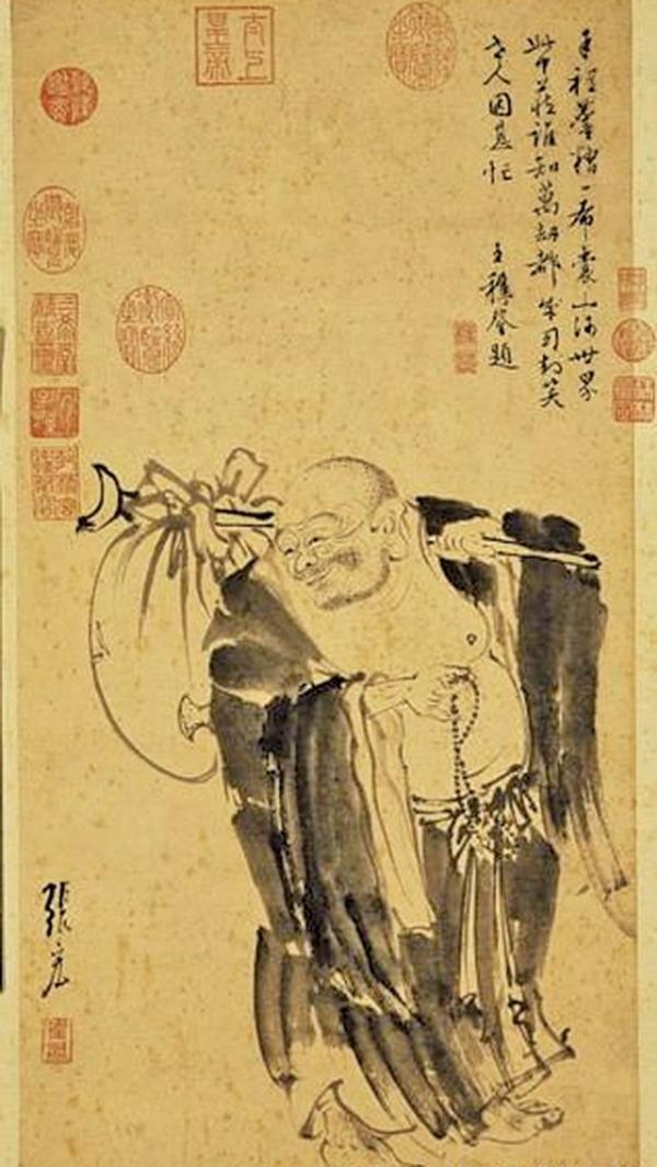 明末清初《十子闹弥勒图》(图片来源:公有领域)