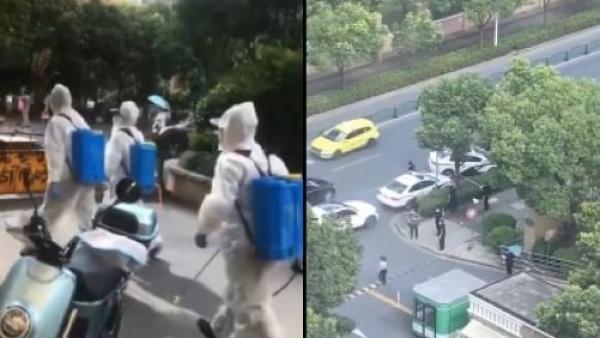 有民众8月2日爆料,上海浦东新区川沙镇心圆西苑小区因疫情已经封闭,当地民众只能进不能出。(图片来源:视频截图)