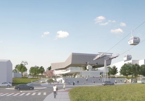 索道1号线Emile Zola站模拟图(图片来源:官网www.cable-a-televal.fr)