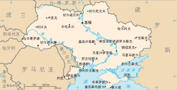 乌克兰地图 (图片来源:维基百科)