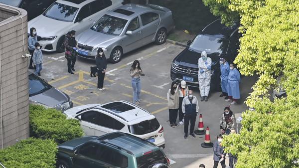 2022年5月2日,上海静安区(Hector Retamal/AFP via Getty Images)