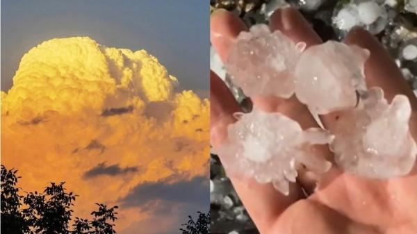 6月4日,北京上空出现一幅犹如魔鬼脸的景象,北京顺义、通州等多地当天则遭遇大冰雹袭击。(图片来源:网络图片)