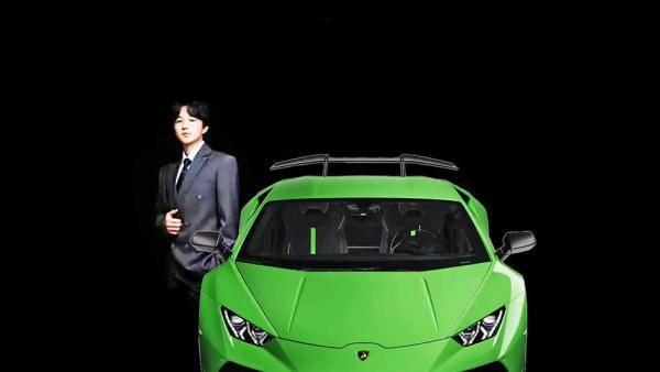 张师嘉与兰博基尼跑车(自由亚洲合成图片)