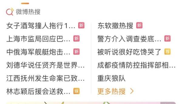 关于“东软”的相关话题,不断登上微博热搜榜,但也同时迅速“消失”。(图片来源:微博)