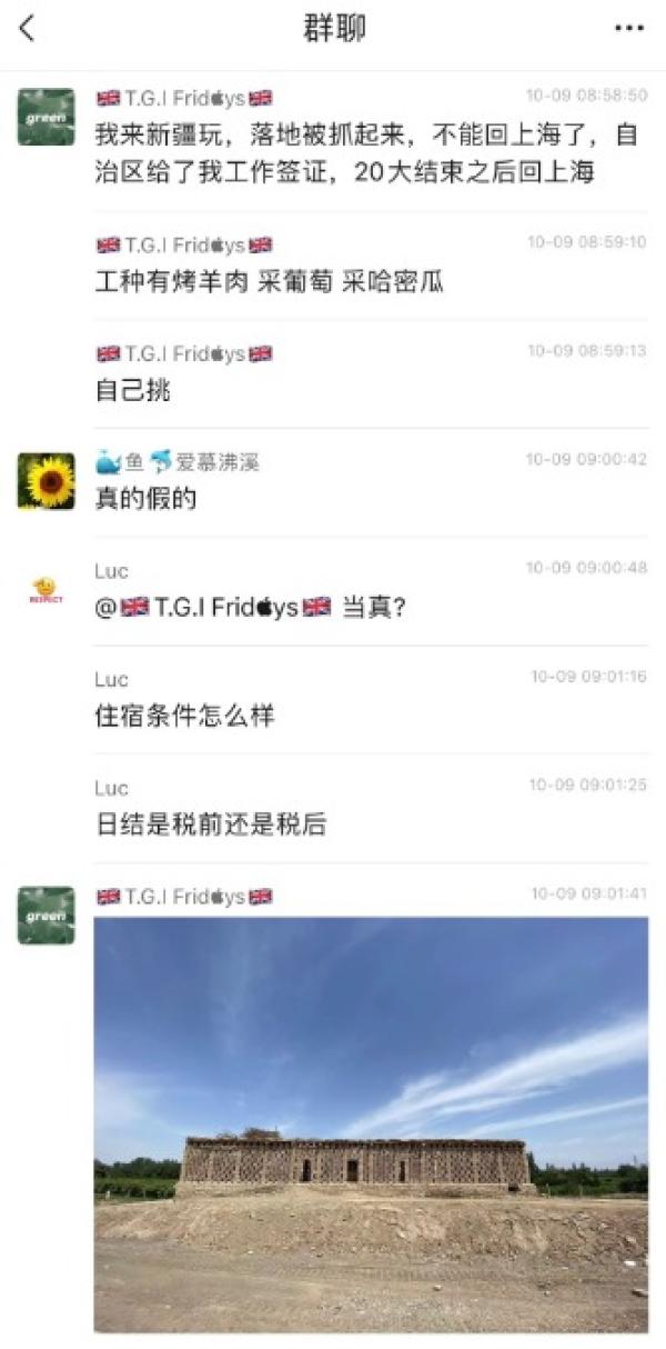 上海游客 “ 我来新疆玩,落地被抓起来 ”。(图片来源:网路截图)