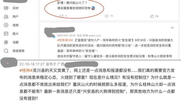 赣州、郴州、永州等南岭山脉一线地区发生连片森林大火,火势猛烈,几乎无法扑救。(图片来源:网络截图)