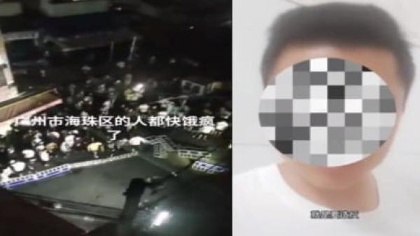 传广州疫情重灾区海珠区多地居民冲卡,有居民站出来发声:他们逼造反就是要造反。(图片来源:视频截图)