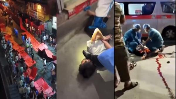 网传广州海珠区多地发生居民大规模抗议活动,警察到场镇压。(图片来源:视频截图)