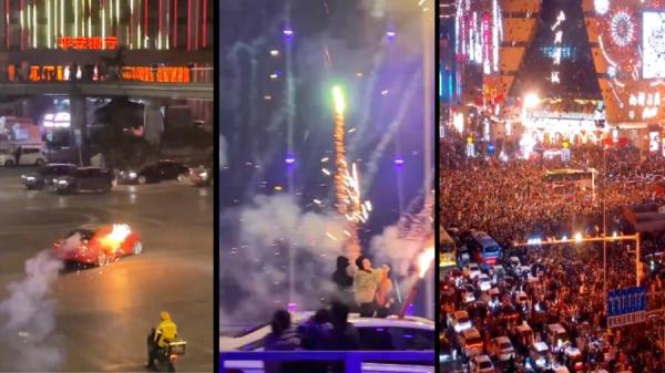 河南 南京等地 烟花跨年(图片来源:视频截图)