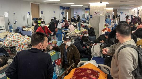 1月3日上海同仁医院患者爆满。(图片来源:Getty Images)