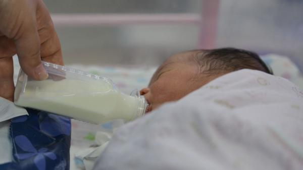 中国刚出生不久的婴儿在吃奶。(图片来源:Getty Images)