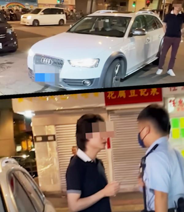 大陆男在香港乱泊车。