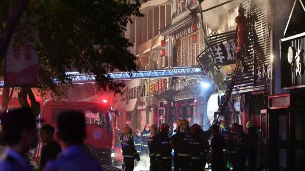 宁夏银川烧烤店爆炸现场。(图片来源:微博)