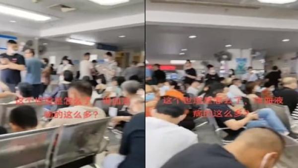苏州大学附属医院候诊大厅“全是白血病”患者。(图片来源:视频截图)