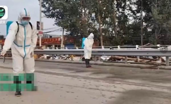 涿州城区进行大面积消杀。(图片来源:视频截图)