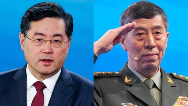 中国前国务委员兼外长秦刚与前国务委员兼防长李尚福资料图片 © 网络图片