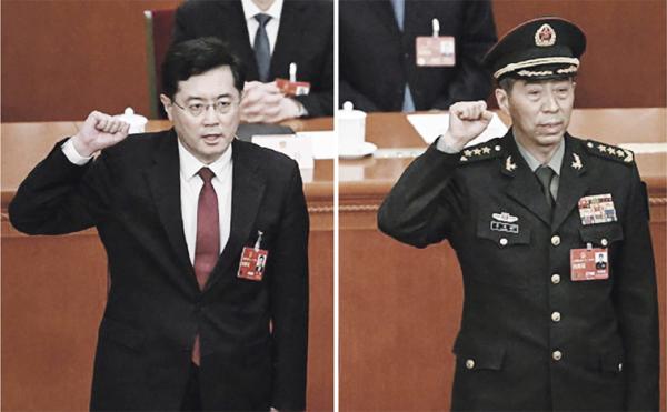 秦刚(左)和李尚福(右)(NOEL CELIS/AFP/Getty Images)