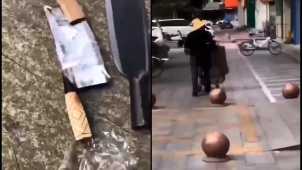 神秘的赊刀人。 (图片来源:视频截图)