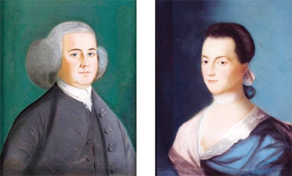 左：约翰•亚当斯 （公有领域）；右：阿比盖尔•史密斯（公有领域）