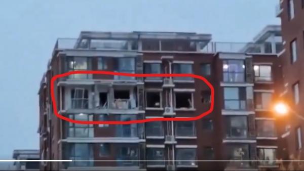 北京海淀区一居民楼发生爆炸。(图片来源:视频截图)