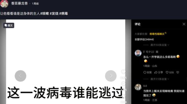 网民叹:这一波病毒谁能逃过。(图片来源:抖音截图)