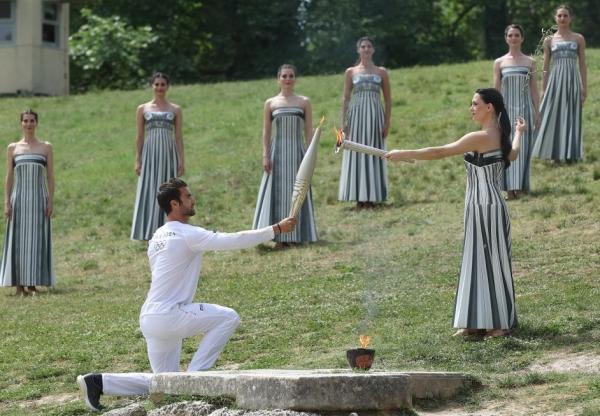 巴黎奥运会2024年4月16日举行圣火点燃仪式 。(图片来源:网络截图)