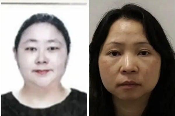 在英国洗钱的华裔女子钱志敏和简雯的照片：左边是钱志敏，右边是简雯。（图片来源：网络图片）