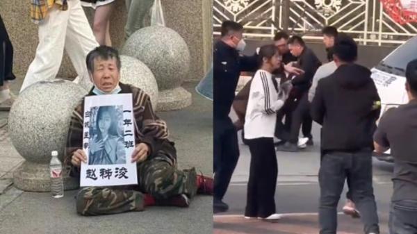 吉林白城一高校女生早操倒地身亡,家长维权警察镇压。(图片来源:视频截图)