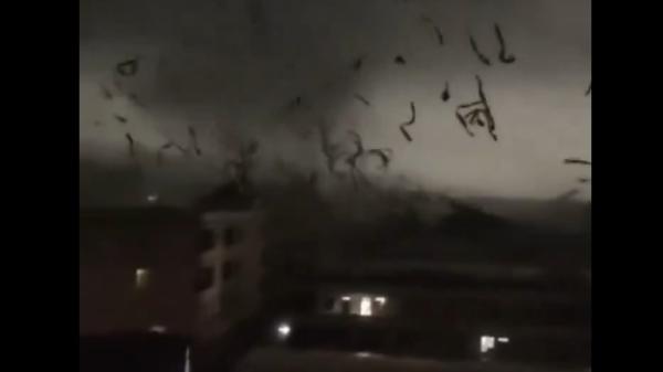 广州白云区钟落潭镇发生龙卷风 “ 堪比世界末日 ”。（图片来源：视频截图）