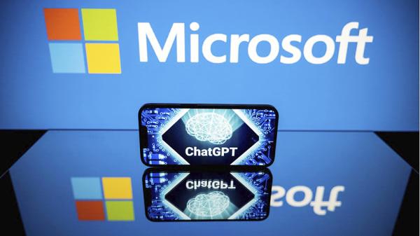 2023年2月7日,微软发布结合聊天机器人ChatGPT的新版搜索引擎Bing。(LIONEL BONAVENTURE/AFP via Getty Images)