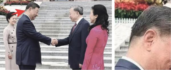 8月19日,越南通讯社拍到的照片显示,习近平头部右下方有一块区域没头发,疑似刚做过开颅手术,头发未完全长齐。