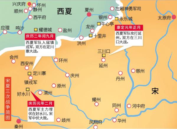 宋夏三次战争的简图 (看中国)
