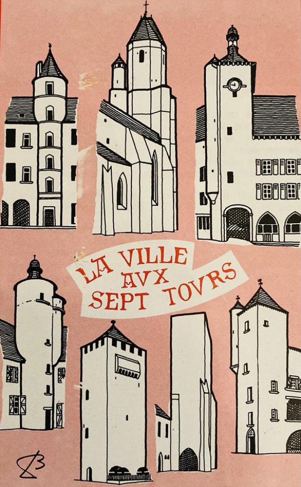 由Louis Blanchard于1975年创作的七塔之城宣传画(Wikipedia/CC BY-SA 4.0)