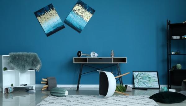 地震示意图:房间内的东西掉落地上。 (图片来源: 翻拍)