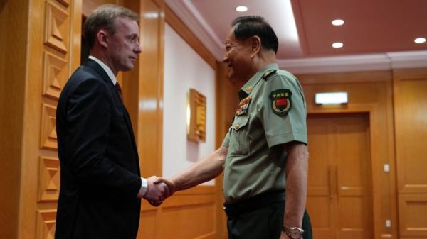 2024年8月29日,中共军委副主席张又侠在北京八一大楼会见美国国家安全顾问杰克·沙利文。(图片来源:Getty Image)