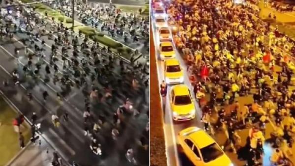 河南郑州大学生“夜骑开封”爆火,引发北京等多地大学生参与其中。(图片来源:视频截图)