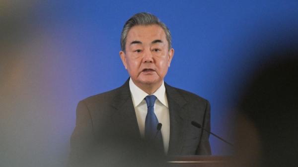 2024年1月9日,中国外交部长王毅在北京钓鱼台国宾馆举行的 “ 2023年国际情势与中国外交 ” 研讨会上发表演说。