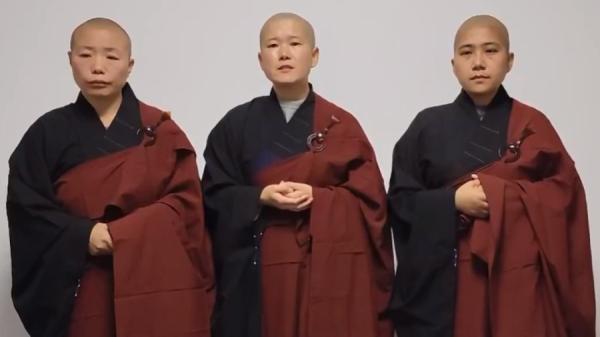 广东韶关南华寺3名尼姑自述被冤枉,怒斥共产党。(图片来源:视频截图)