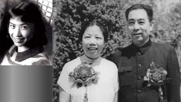 1954年周恩来与邓颖超、干女儿孙维世。在干女儿逮捕令上是周恩来的签名。（图片来源：公有领域 看中国合成）