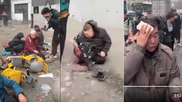 辽宁沈阳市大东副食品商场发生爆炸。(图片来源:视频截图)