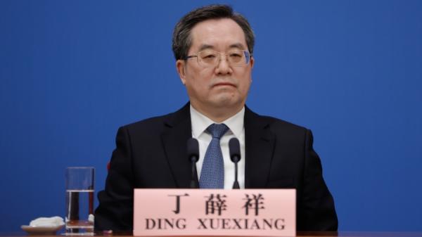 2023年3月13日,中共副总理丁薛祥在北京人民大会堂出席记者会。(图片来源:Getty Images)