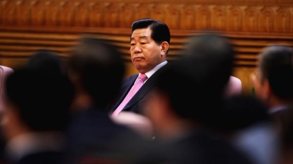 图为2009年3月27日,时任全国政协主席贾庆林在北京人民大会堂出席纪念西藏奴隶解放50周年政府座谈会。