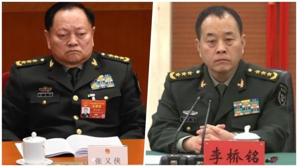 陆军司令李桥铭（右）现身两会被认为是因为他与张又侠的（左）关系密切，非习近平亲信。（看中国合成图）