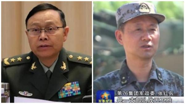 旅澳反共网红尹科在X平台上爆料,军纪委书记王仁华(左)、武警部队政委张红兵(右)被调查。