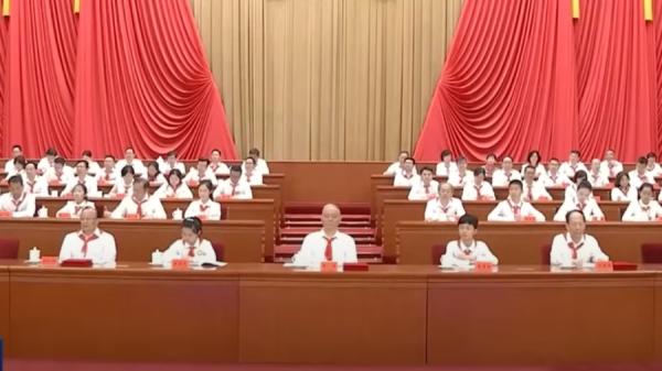 中国少年先锋队第九次全国代表大会在北京举行。(视频截图)